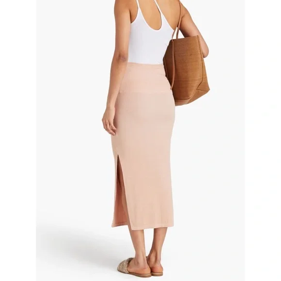 Enza Costa Silk Blend Ribbed Pencil Skirt size Small - Picture 4 of 8